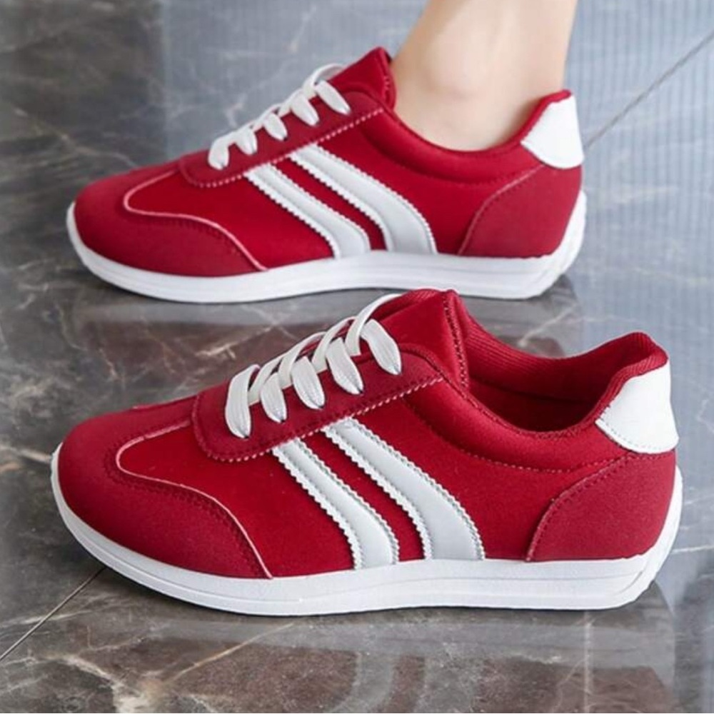 Red and White Women's Sneakers
